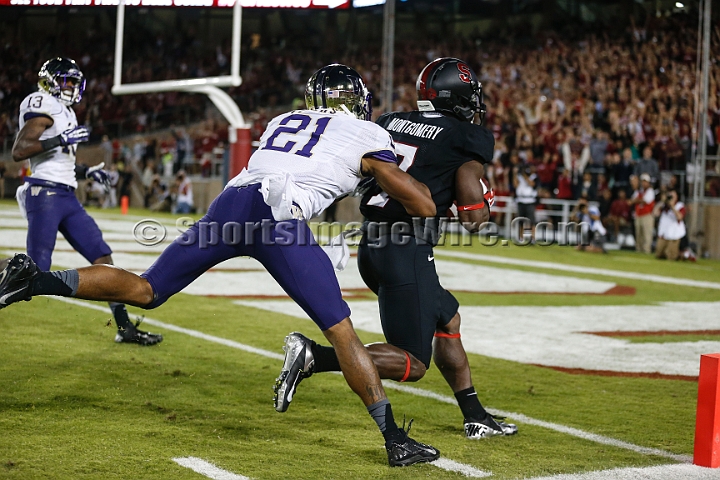 2013Stanford-Wash-006.JPG - Oct. 5, 2013; Stanford, CA, USA; Stanford Cardinal wide receiver Ty Montgomery (7) catches a 37 yard touchdown  pass against the Washington Huskies at  Stanford Stadium. Stanford defeated Washington 31-28.